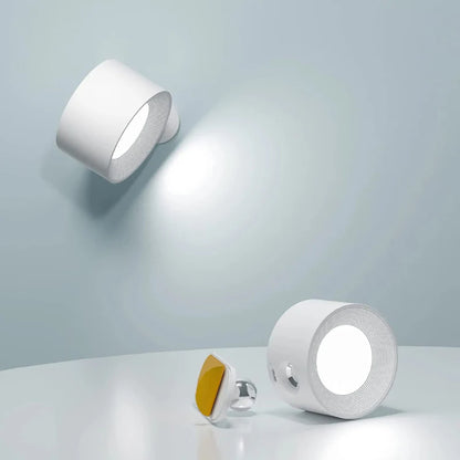 Cordless Wall Lamp – Rechargeable, Rotatable & Tool-Free Mounting