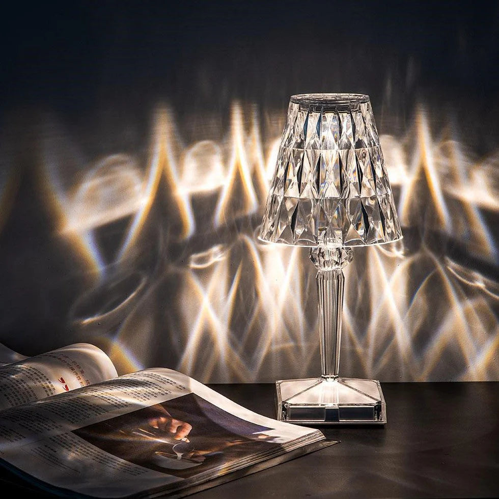 Crystal Touch Table Lamp – Elegant Crystal Finish & Rechargeable LED Light