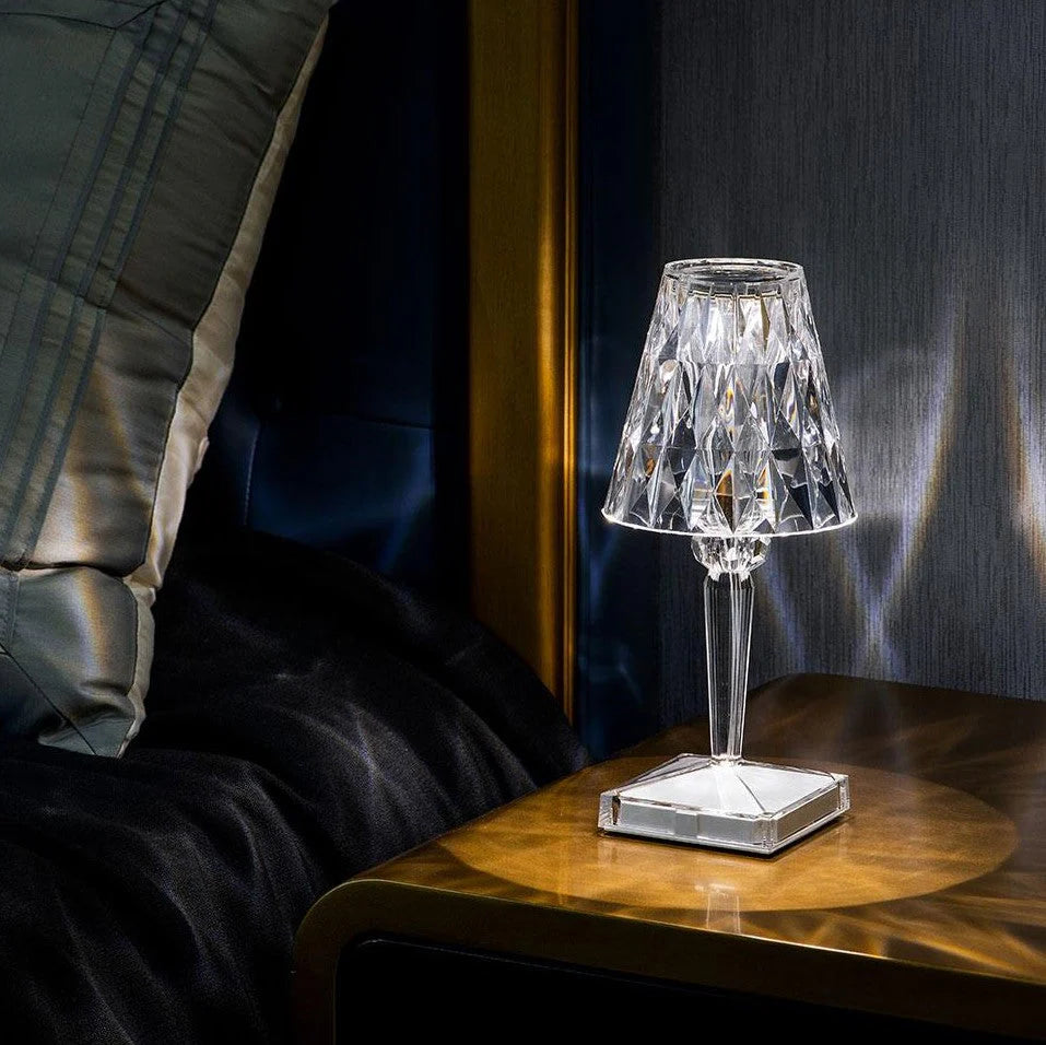 Crystal Touch Table Lamp – Elegant Crystal Finish & Rechargeable LED Light