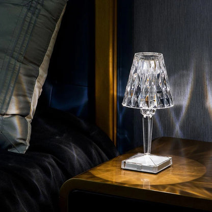 Crystal Touch Table Lamp – Elegant Crystal Finish & Rechargeable LED Light