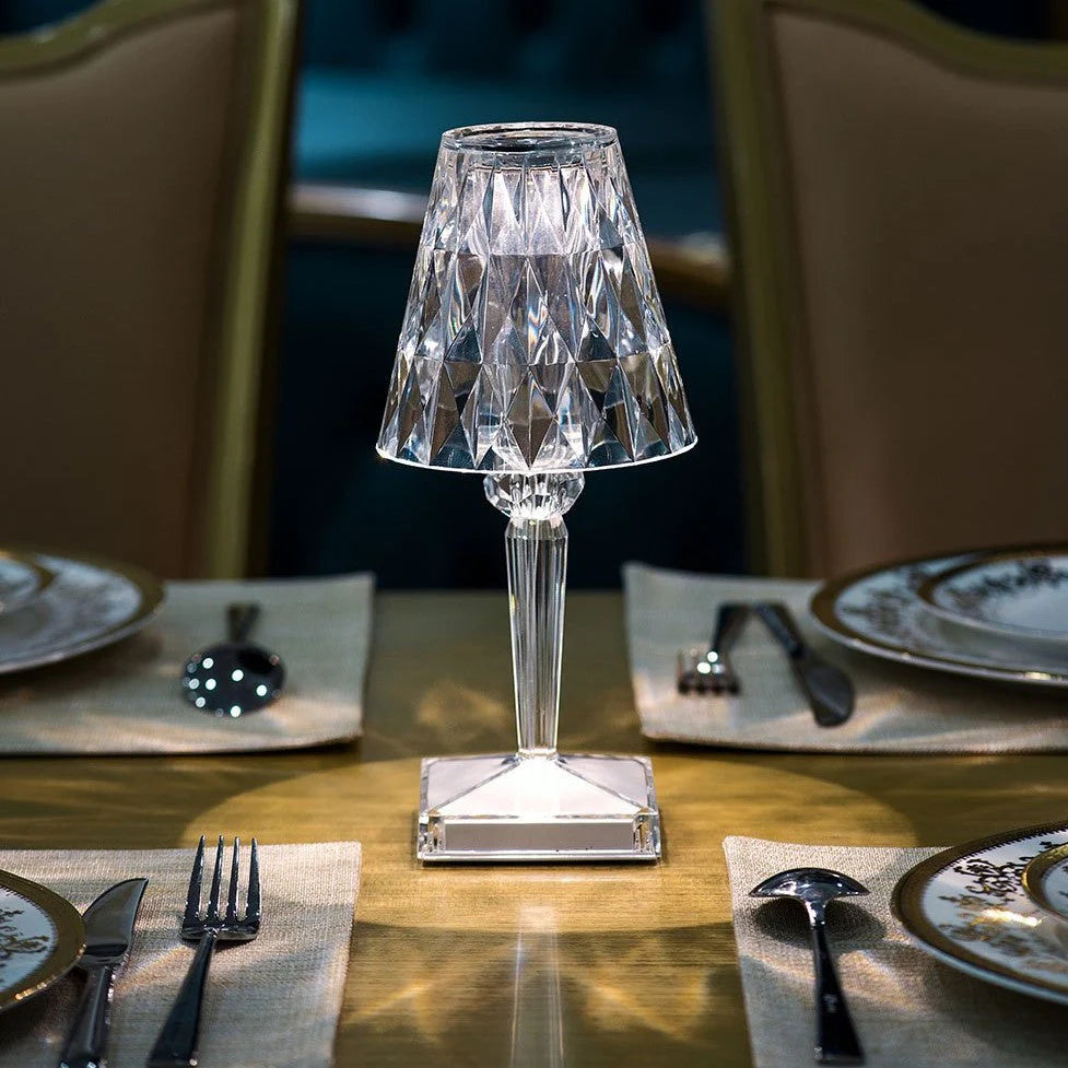 Crystal Touch Table Lamp – Elegant Crystal Finish & Rechargeable LED Light