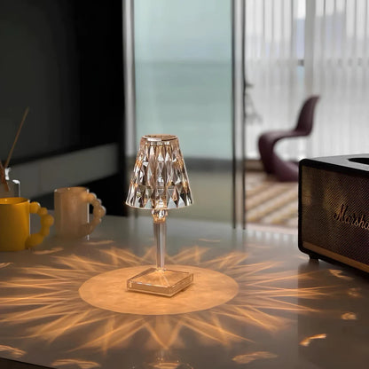 Crystal Touch Table Lamp – Elegant Crystal Finish & Rechargeable LED Light