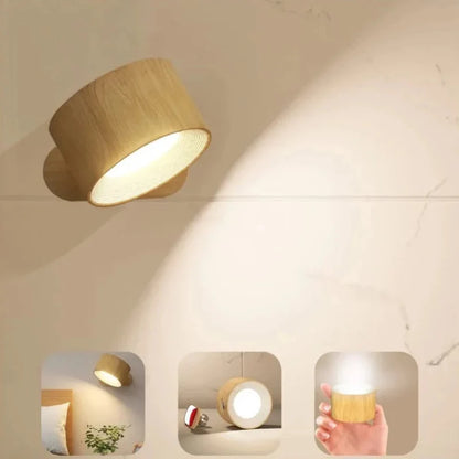 Cordless Wall Lamp – Rechargeable, Rotatable & Tool-Free Mounting
