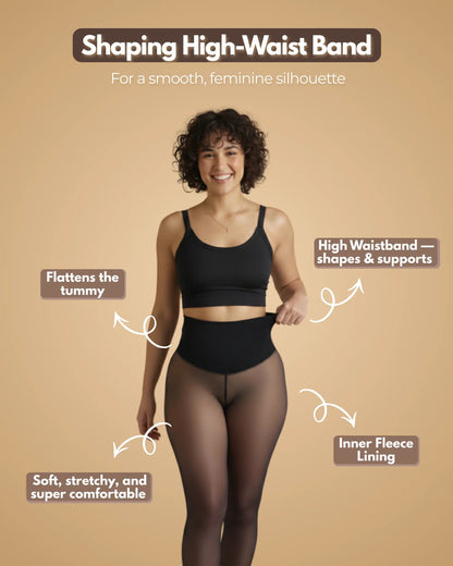 Fleece Lined Leggings – High - Waist Shaping Fit - Veliqo