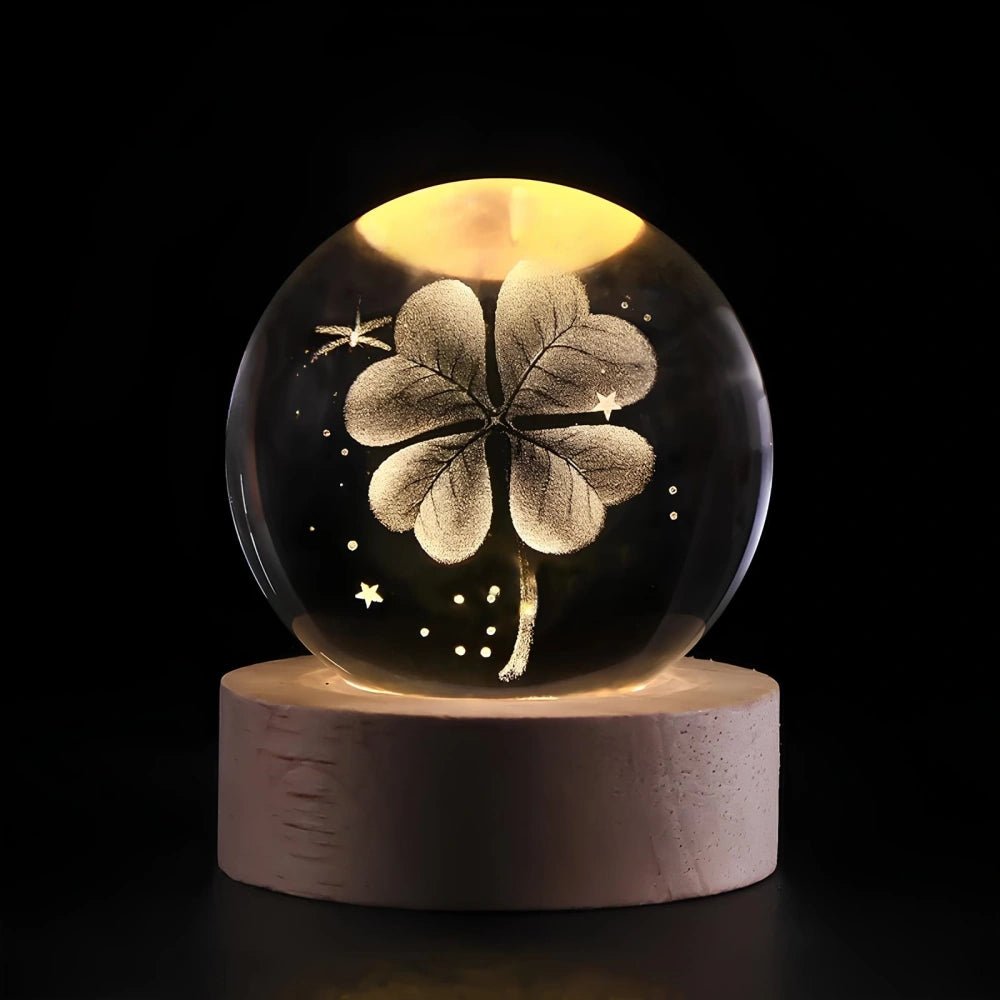 Luminous 3D Engraved Crystal Ball Decor - Veliqo