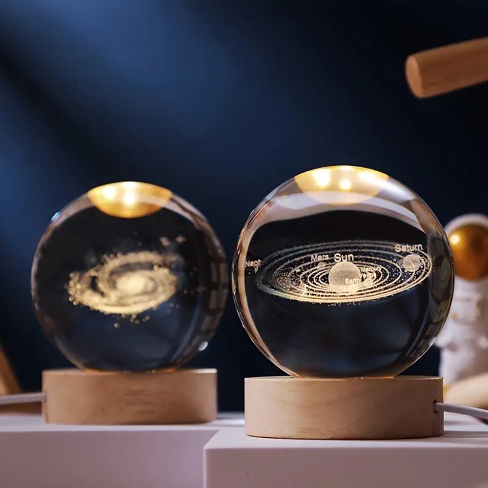 Luminous 3D Engraved Crystal Ball Decor - Veliqo