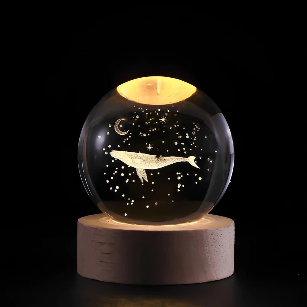 Luminous 3D Engraved Crystal Ball Decor - Veliqo