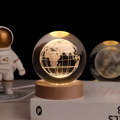 Luminous 3D Engraved Crystal Ball Decor - Veliqo