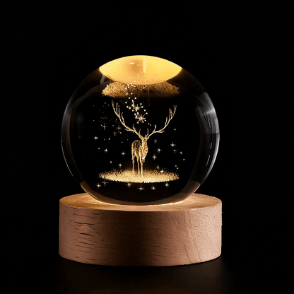 Luminous 3D Engraved Crystal Ball Decor - Veliqo