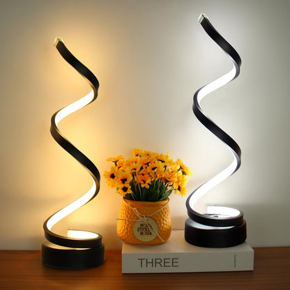 Modern Spiral Table Lamp - Multiple Lighting options - USB Rechargeable - Veliqo