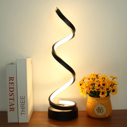 Modern Spiral Table Lamp - Multiple Lighting options - USB Rechargeable - Veliqo