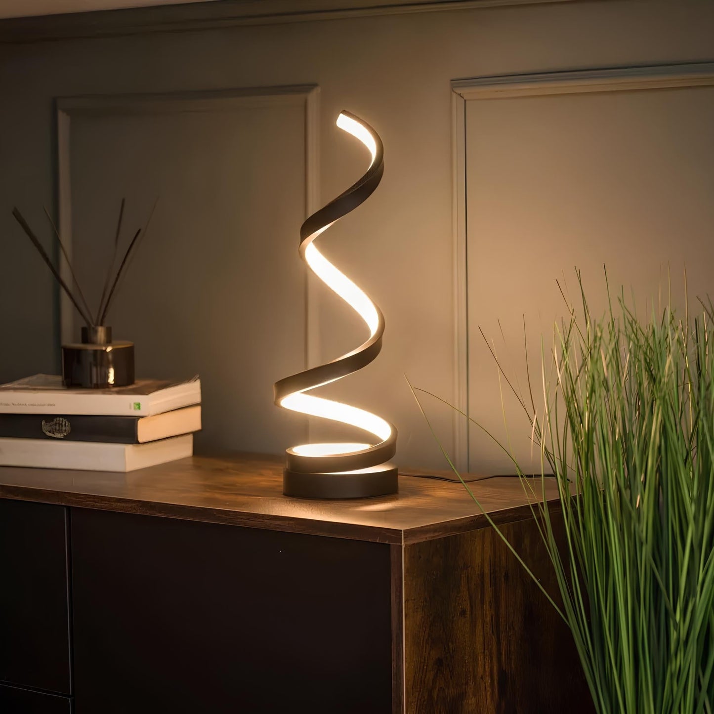 Modern Spiral Table Lamp - Multiple Lighting options - USB Rechargeable - Veliqo
