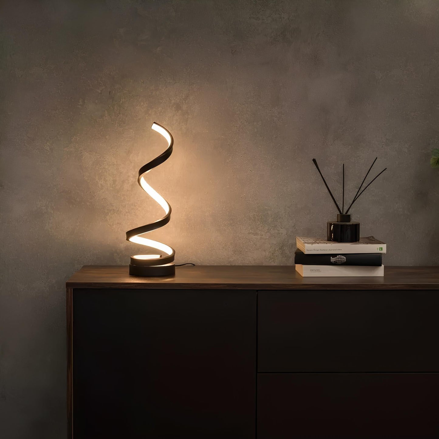 Modern Spiral Table Lamp - Multiple Lighting options - USB Rechargeable - Veliqo