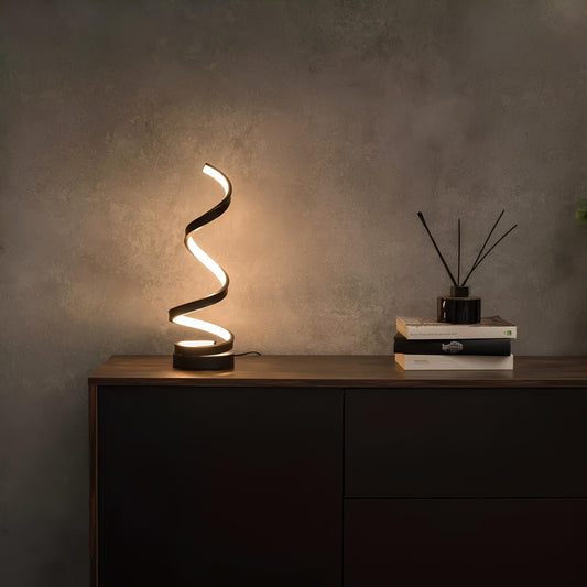 Modern Spiral Table Lamp - Multiple Lighting options - USB Rechargeable - Veliqo