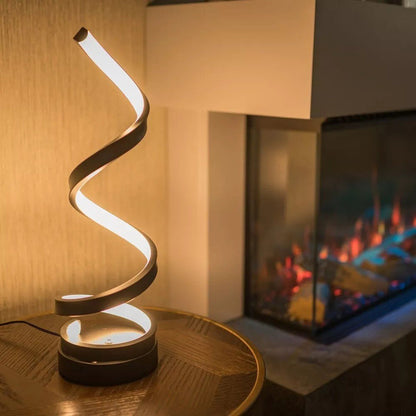 Modern Spiral Table Lamp - Multiple Lighting options - USB Rechargeable - Veliqo