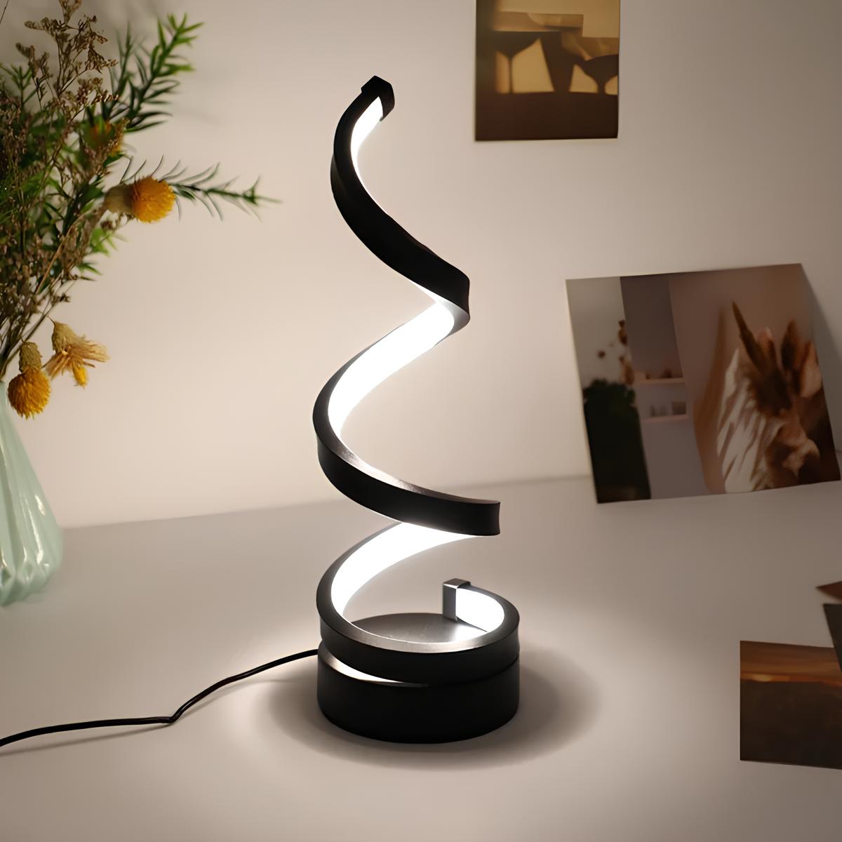 Modern Spiral Table Lamp - Multiple Lighting options - USB Rechargeable - Veliqo