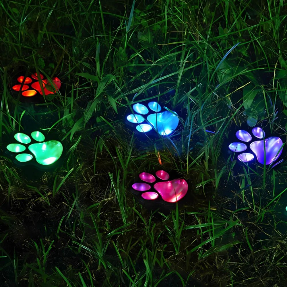Outdoor Pawprint Lamps | Solar Powered Pet Light for Garden - Veliqo