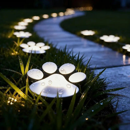 Outdoor Pawprint Lamps | Solar Powered Pet Light for Garden - Veliqo