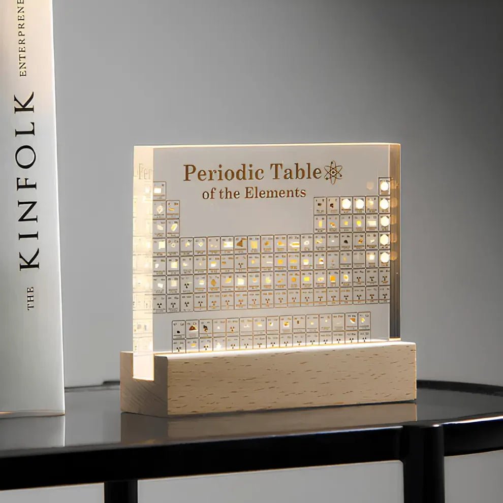 Periodic Table LED Display – Acrylic Panel with Real Element Samples - Veliqo