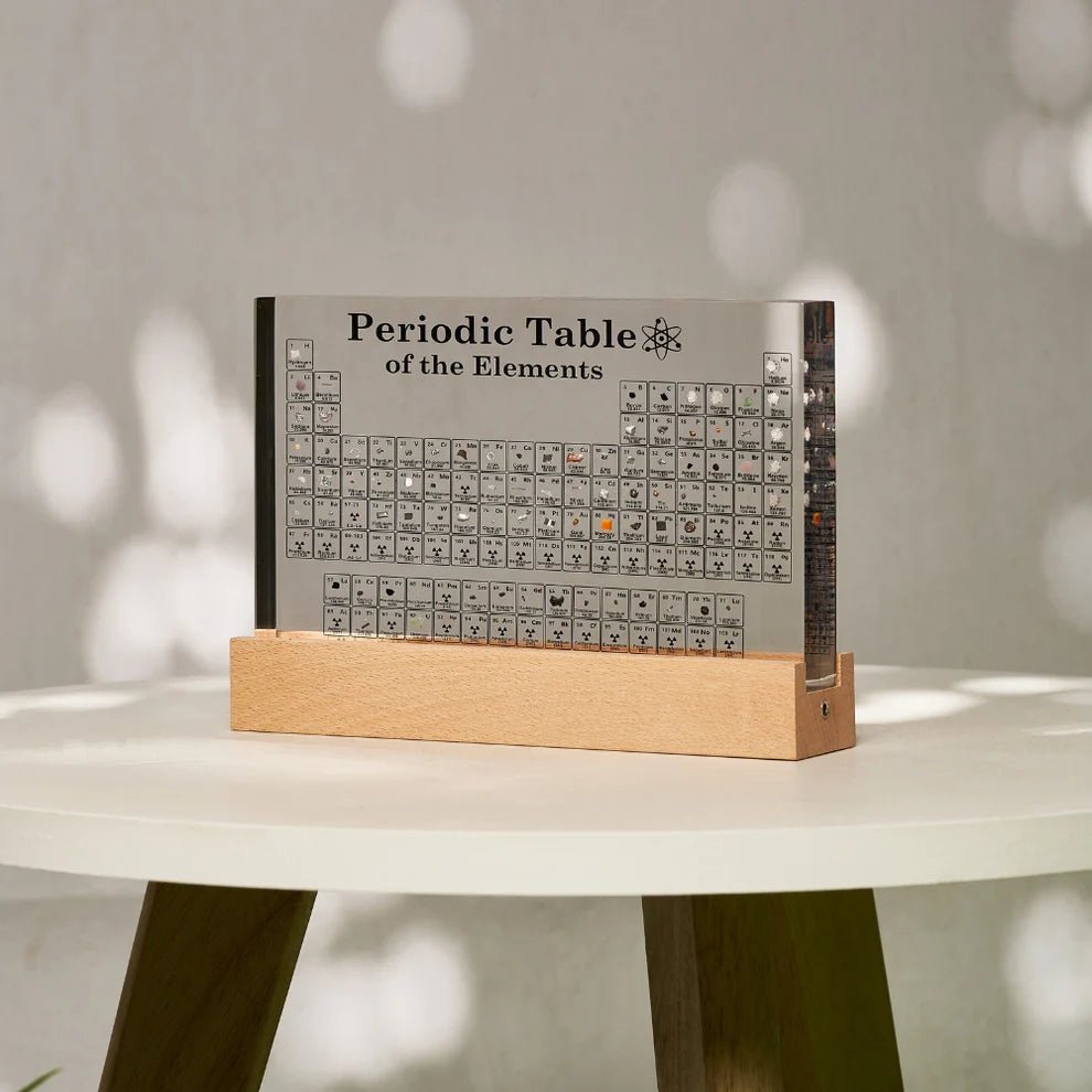 Periodic Table LED Display – Acrylic Panel with Real Element Samples - Veliqo